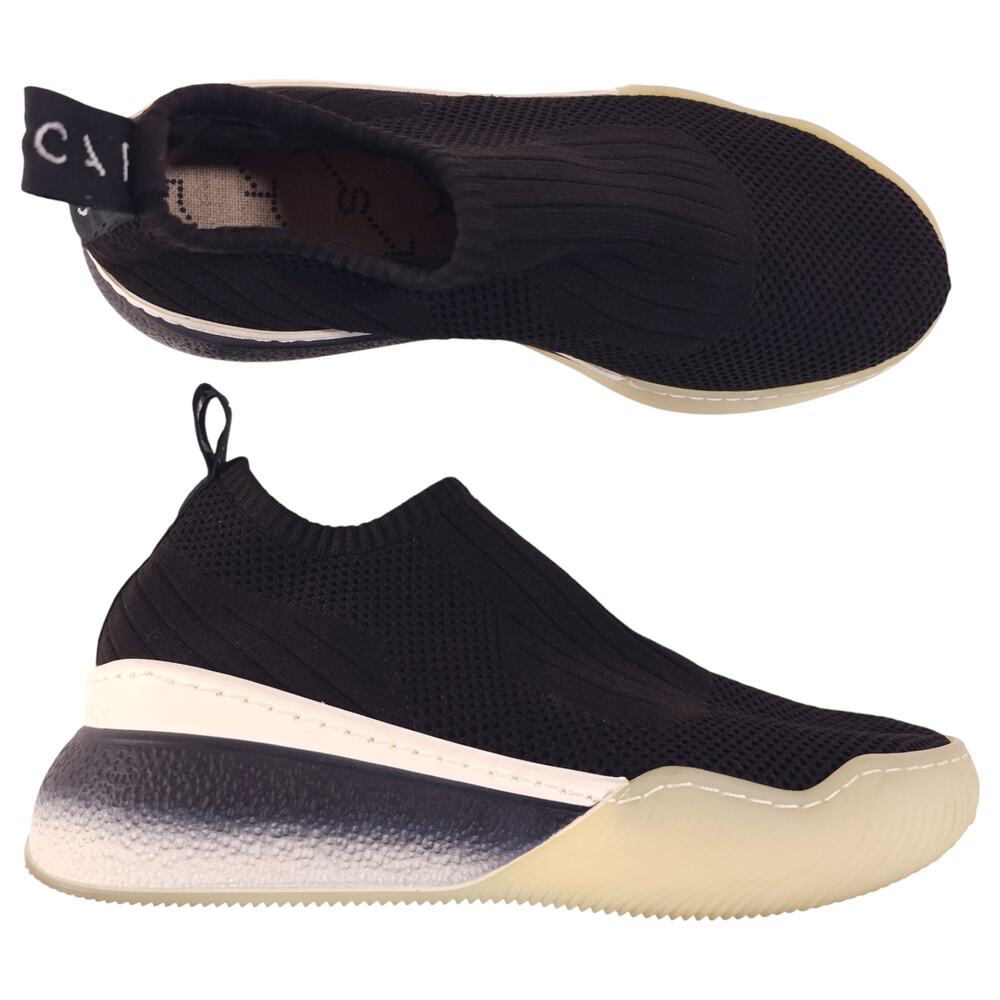 Stella McCartney Black Loop Low Sock Sneakers Sz 6